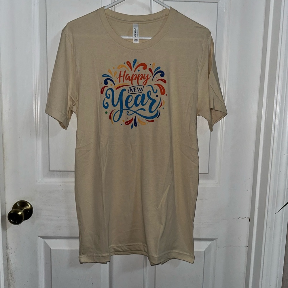 NWOT Handcrafted Happy New Year Shirt